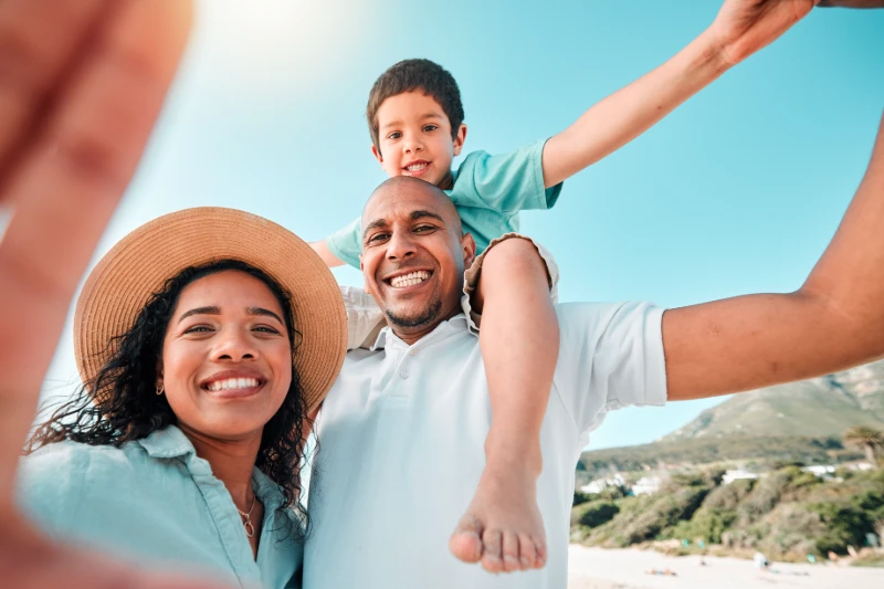 Family selfie taking